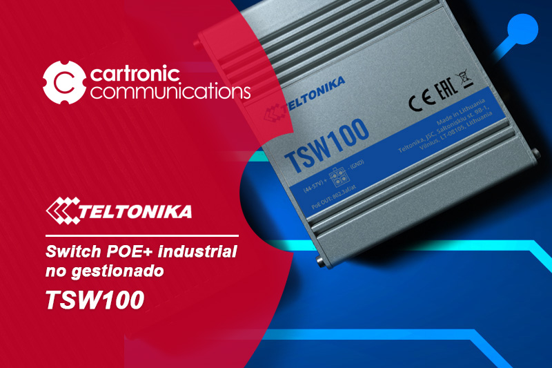 Teltonika TSW100, switch POE+ industrial no gestionado