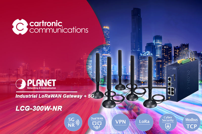 Planet LCG-300-NR, gateway celular industrial LoRaWAN 5G NR